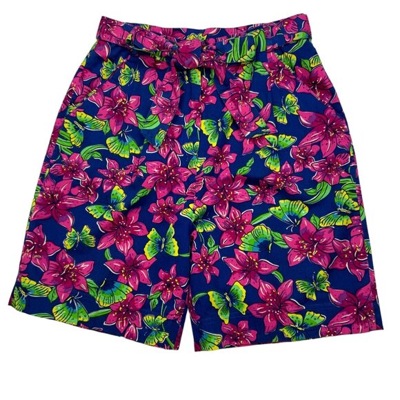 Lilly Pulitzer Vintage Floral Shorts 10 High Waist - Picture 1 of 12